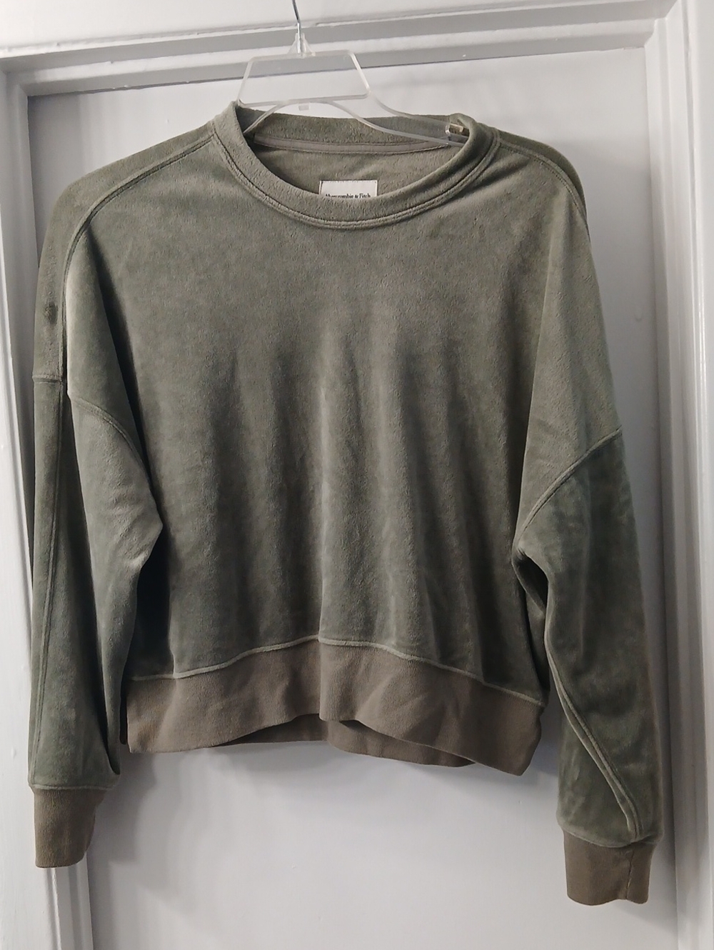 Abercrombie & Fitch Olive Green Velvet Crew Jogger